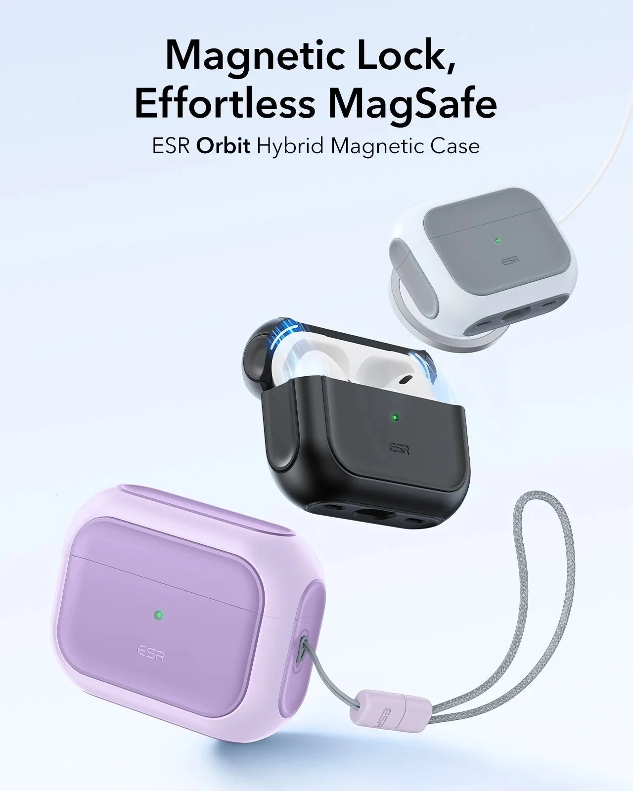 ESR AirPods Pro 3 Orbit Hybrid Case Lavender (MagSafe Compatible) APPLE AIRPODS ESR ESR AirPods Pro 3 Orbit Hybrid Case Lavender (MagSafe Compatible) - Image 8