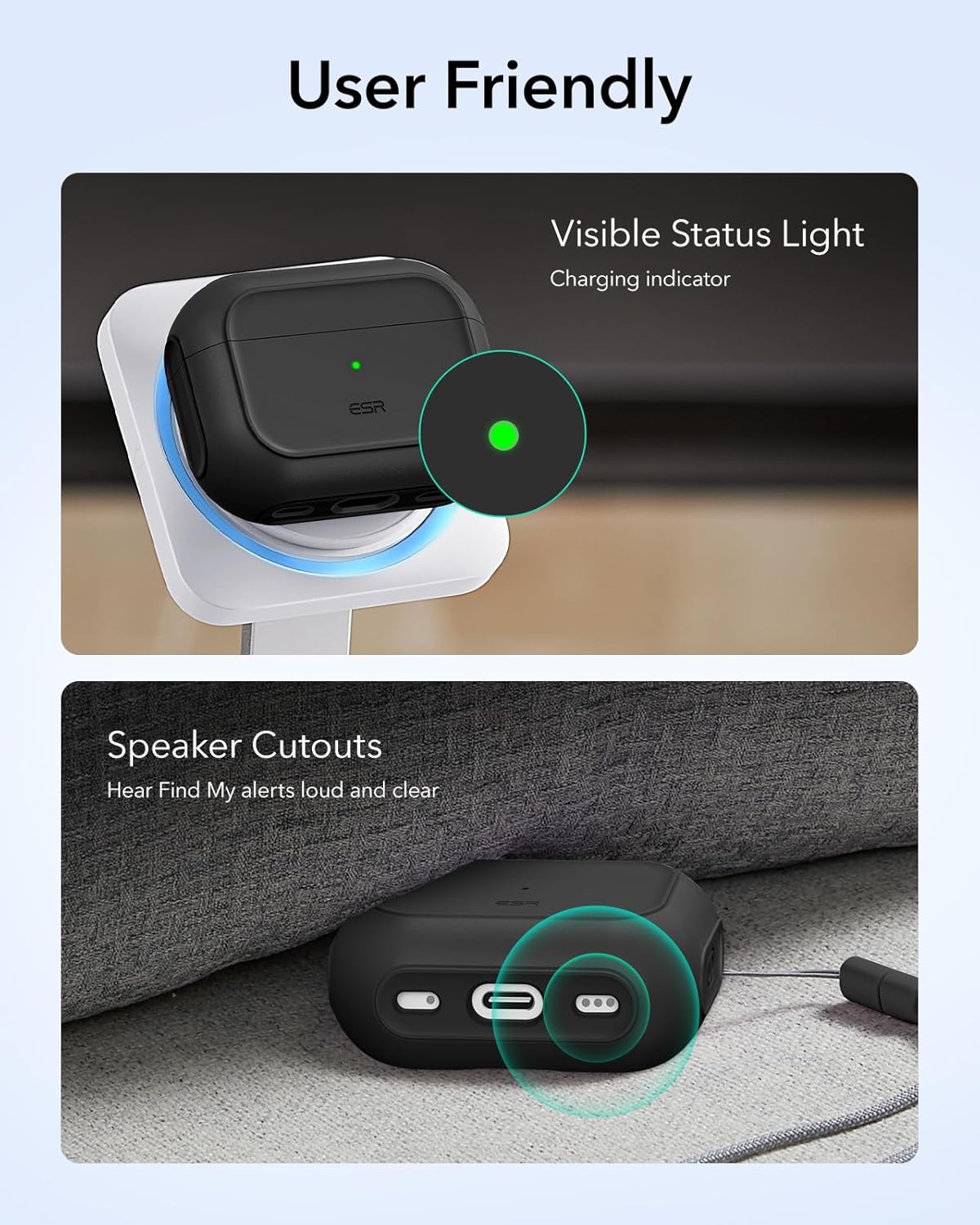 ESR AirPods Pro 3 Orbit Hybrid Case Black (MagSafe Compatible) APPLE AIRPODS ESR ESR AirPods Pro 3 Orbit Hybrid Case Black (MagSafe Compatible) - Image 4