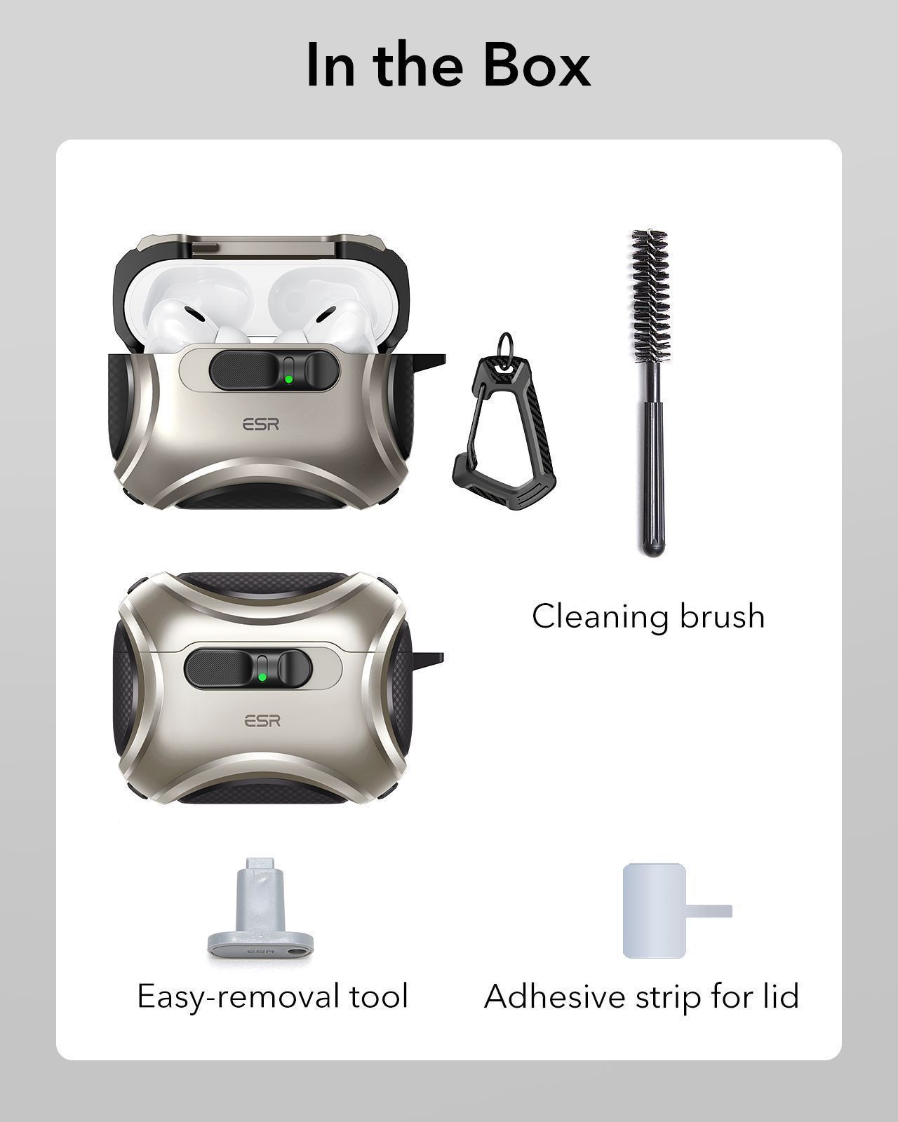 Θήκη ESR AirPods Pro 3 Cyber Armor Titanium (Magsafe Compatible) APPLE AIRPODS ESR Θήκη ESR AirPods Pro 3 Cyber Armor Titanium (Magsafe Compatible) - Image 2