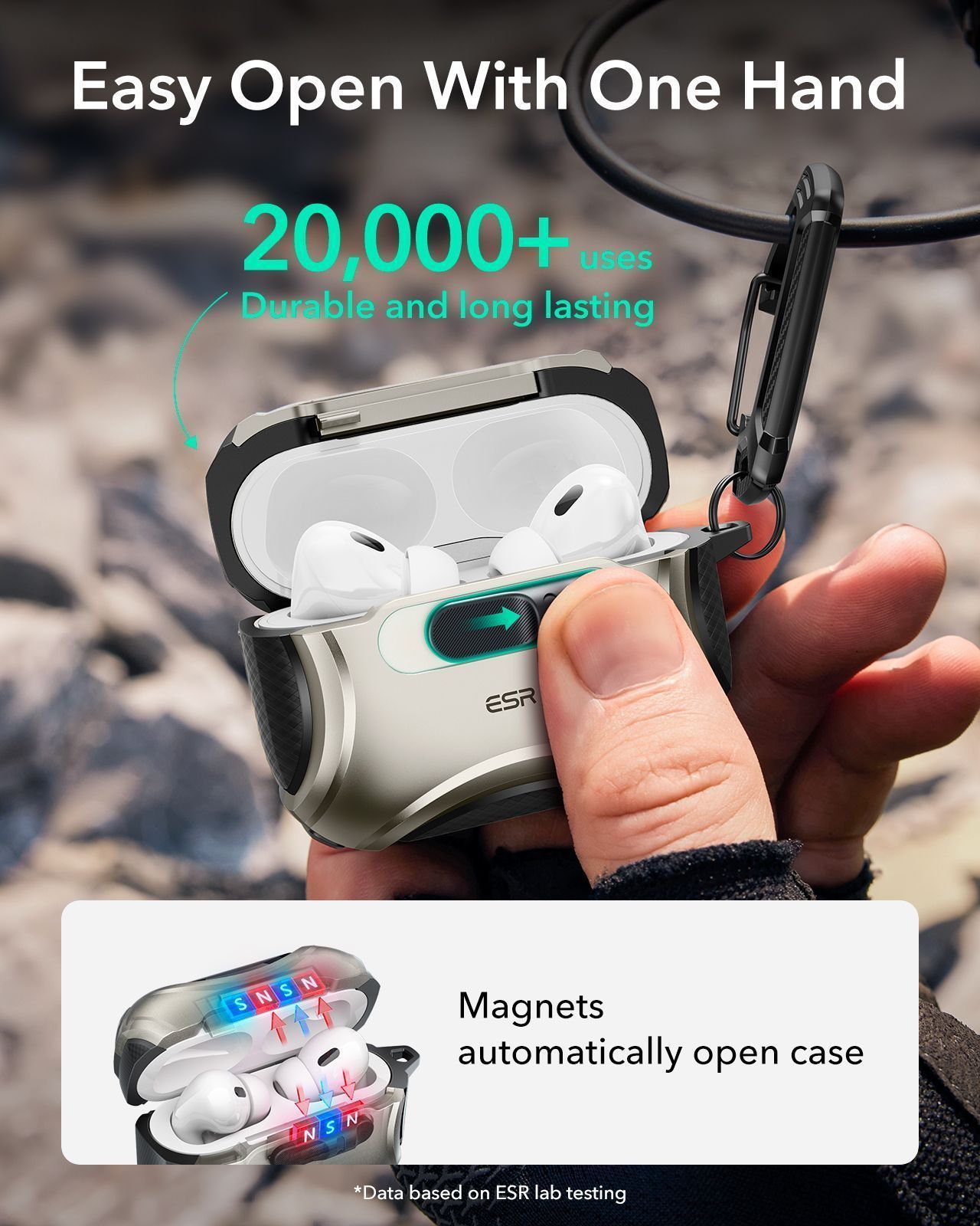 Θήκη ESR AirPods Pro 3 Cyber Armor Titanium (Magsafe Compatible) APPLE AIRPODS ESR Θήκη ESR AirPods Pro 3 Cyber Armor Titanium (Magsafe Compatible) - Image 6
