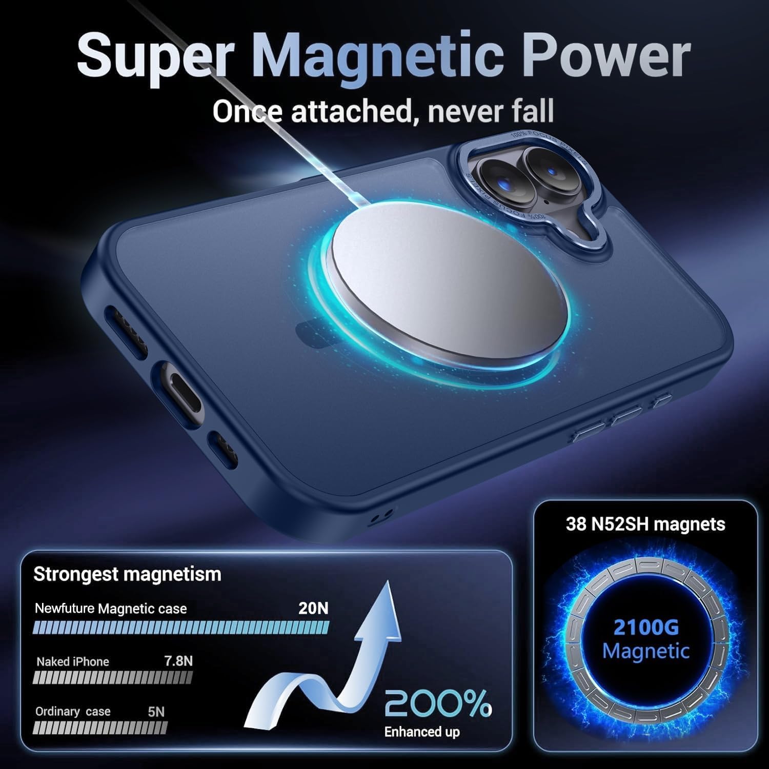 Θήκη Orso MagCase Focus Frosted Dark Blue iPhone 17 ΘΗΚΕΣ Orso Θήκη Orso MagCase Focus Frosted Dark Blue iPhone 17 - Image 3