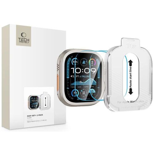 (2-Pack) Tech-Protect Easy Set+ Tempered Glass Apple Watch 49mm (With Installation Kit)