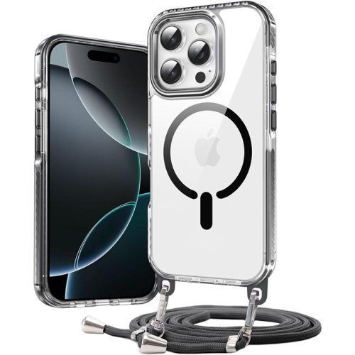 Θήκη Orso Detachable Lanyard Magsafe Clear Black iPhone 13/14 ΘΗΚΕΣ Orso Θήκη Orso Detachable Lanyard Magsafe Clear Black iPhone 13/14