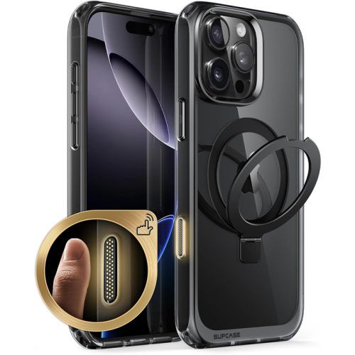 Θήκη Supcase Unicorn Beetle MAG Stand Slim Clear Black iPhone 16 Pro ΘΗΚΕΣ SUPCASE Θήκη Supcase Unicorn Beetle MAG Stand Slim Clear Black iPhone 16 Pro