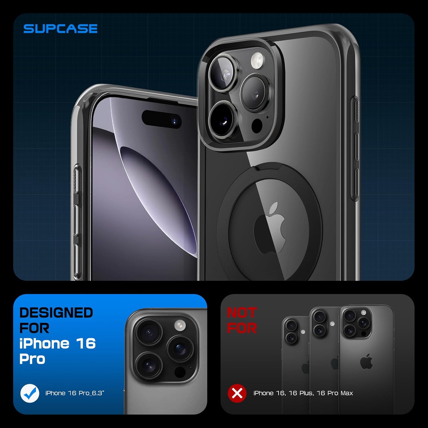 Θήκη Supcase Unicorn Beetle MAG Stand Slim Clear Black iPhone 16 Pro ΘΗΚΕΣ SUPCASE Θήκη Supcase Unicorn Beetle MAG Stand Slim Clear Black iPhone 16 Pro - Image 8