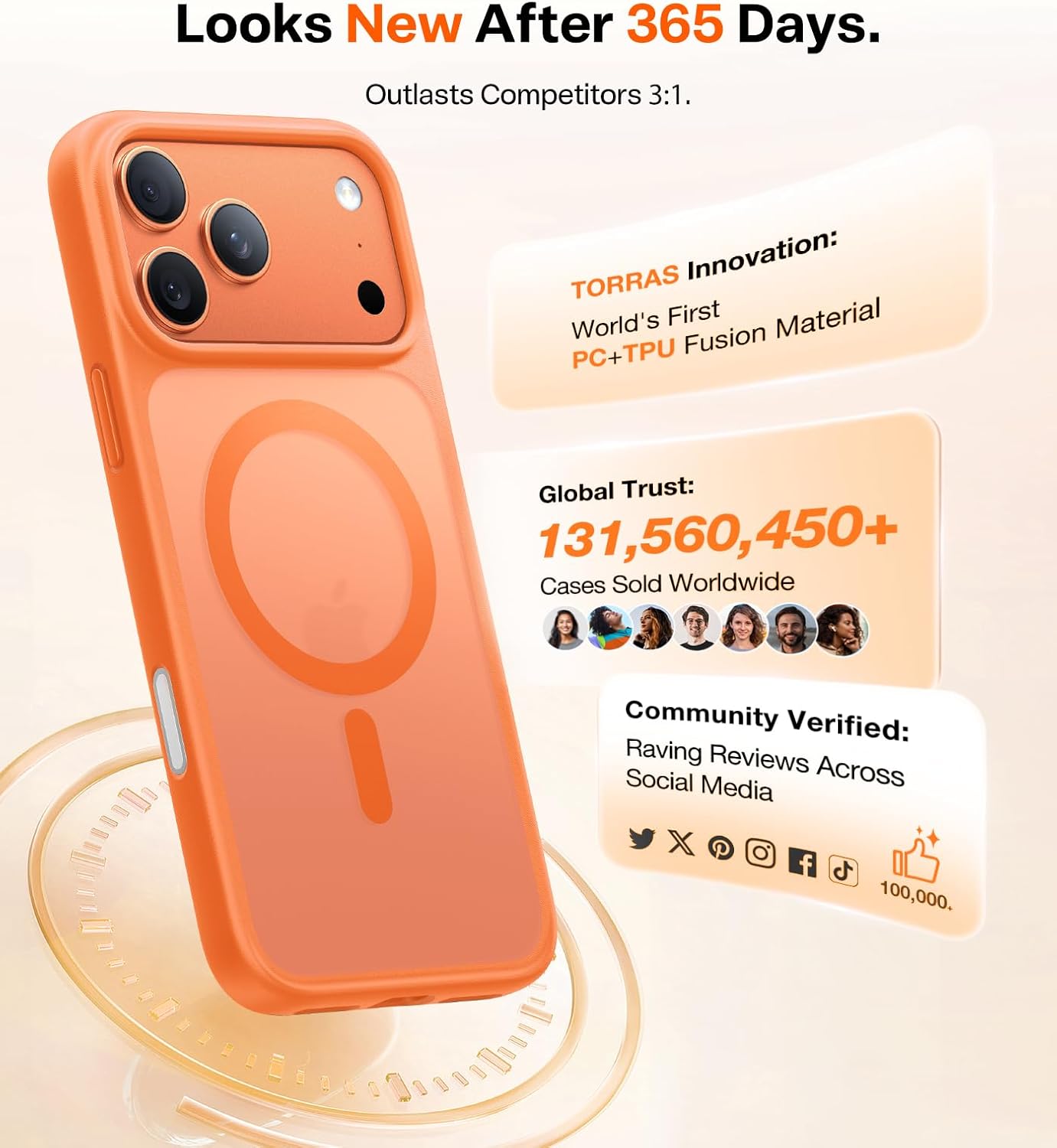 Θήκη Torras Guardian MagSafe Energy Orange iPhone 17 Pro ΘΗΚΕΣ TORRAS Θήκη Torras Guardian MagSafe Energy Orange iPhone 17 Pro - Image 7