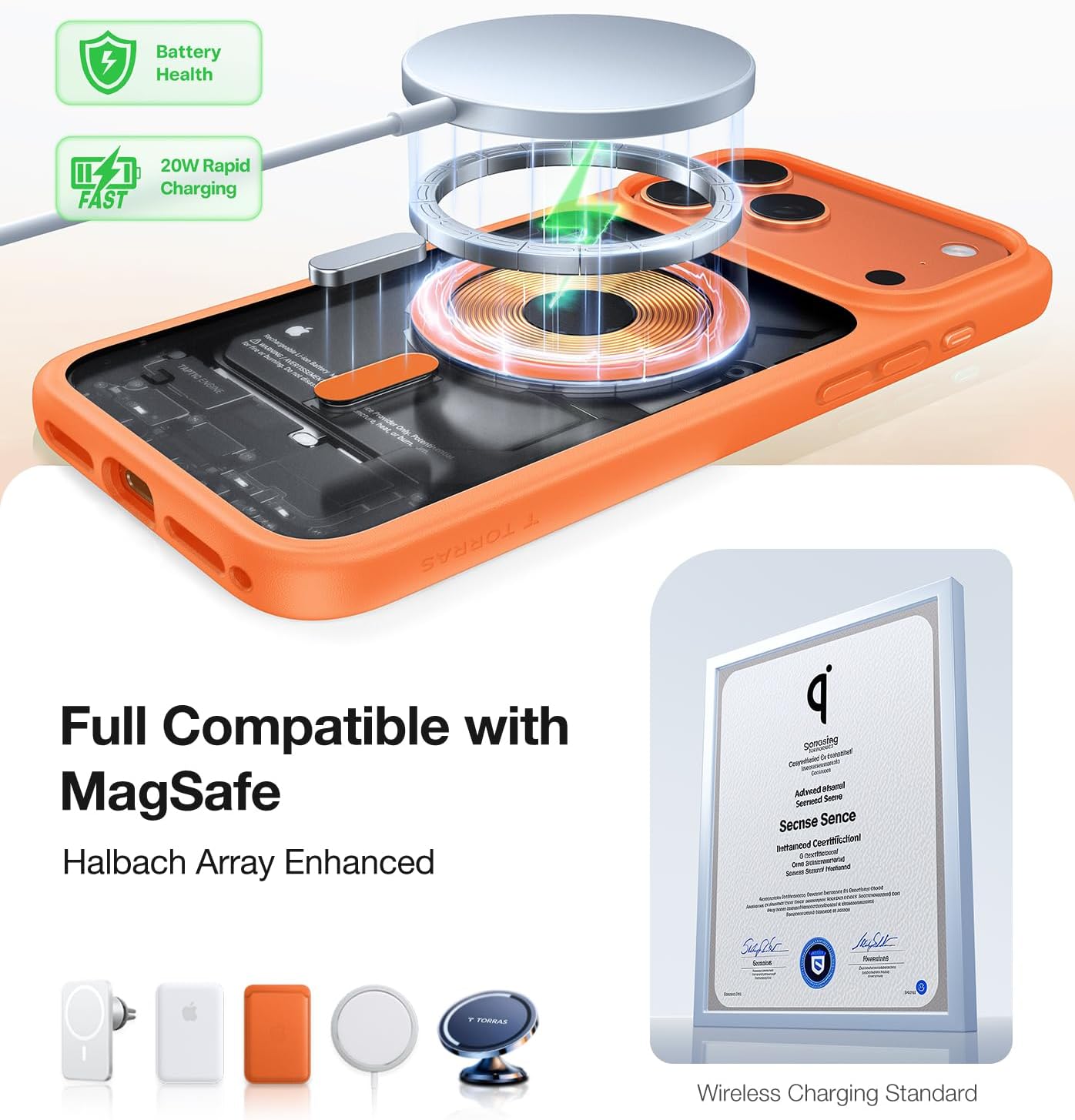 Θήκη Torras Guardian MagSafe Energy Orange iPhone 17 Pro ΘΗΚΕΣ TORRAS Θήκη Torras Guardian MagSafe Energy Orange iPhone 17 Pro - Image 6