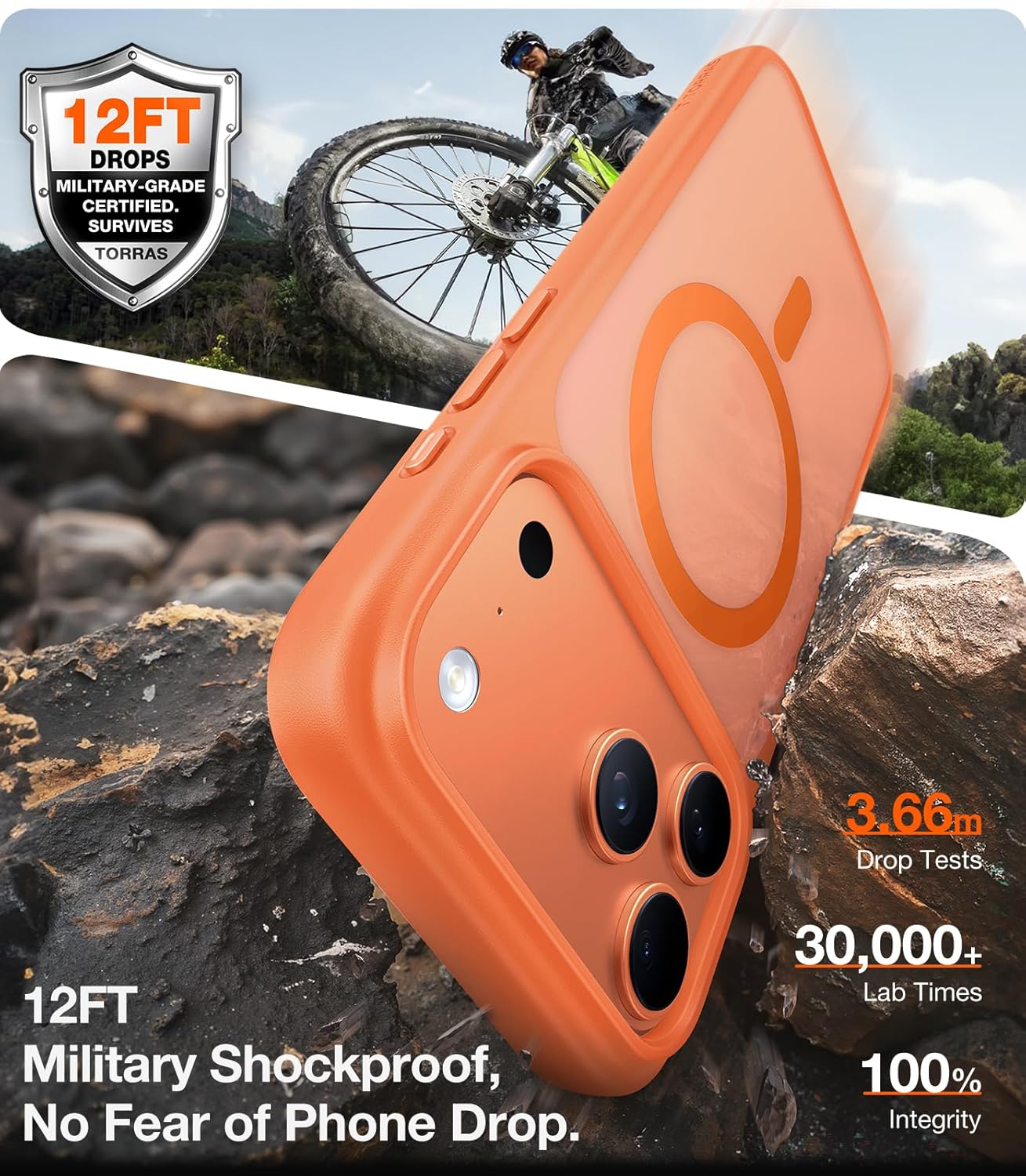 Θήκη Torras Guardian MagSafe Energy Orange iPhone 17 Pro ΘΗΚΕΣ TORRAS Θήκη Torras Guardian MagSafe Energy Orange iPhone 17 Pro - Image 3