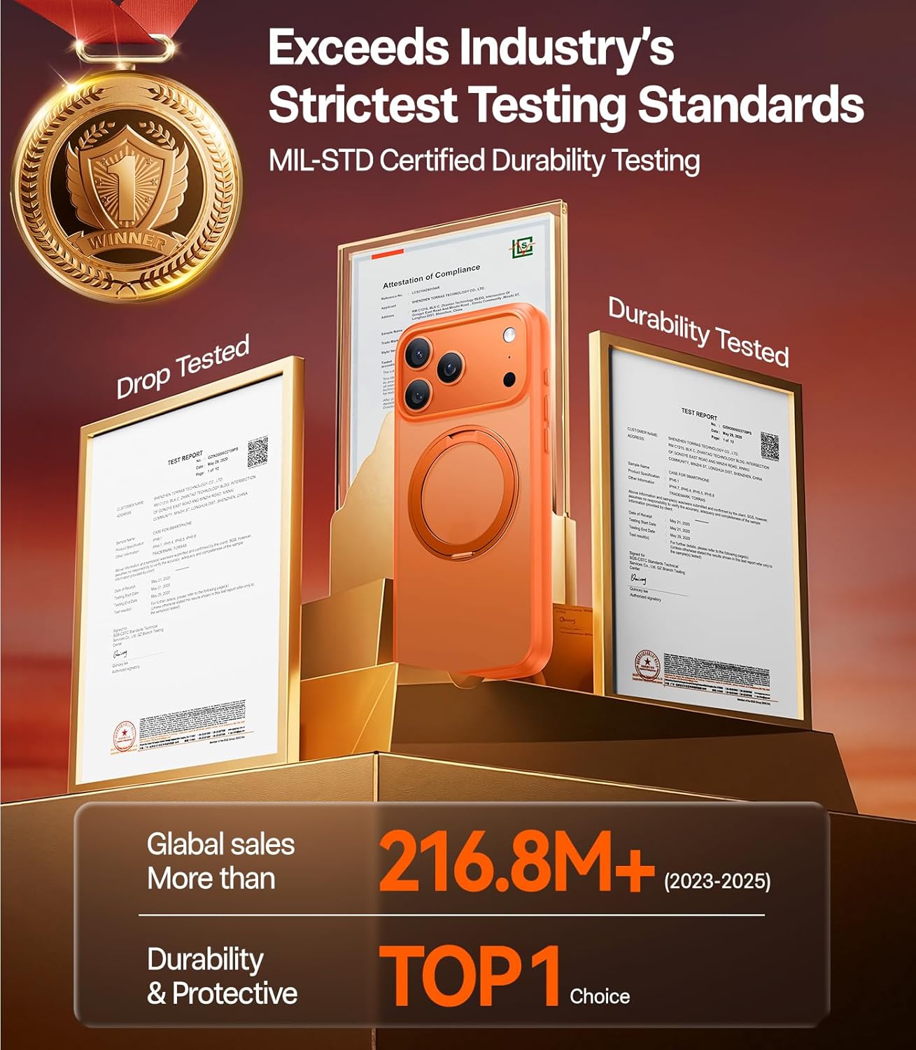 Θήκη Torras Ostand Pro MagSafe Energy Orange iPhone 17 Pro ΘΗΚΕΣ TORRAS Θήκη Torras Ostand Pro MagSafe Energy Orange iPhone 17 Pro - Image 7
