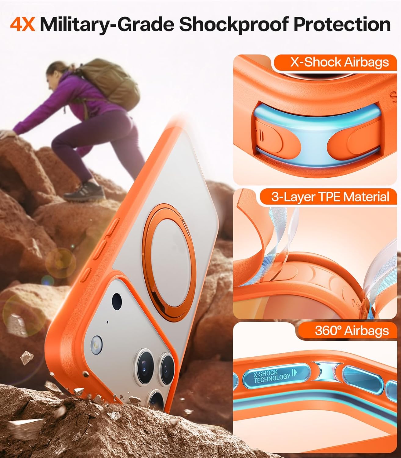 Θήκη Torras Ostand Pro MagSafe Energy Orange iPhone 17 Pro ΘΗΚΕΣ TORRAS Θήκη Torras Ostand Pro MagSafe Energy Orange iPhone 17 Pro - Image 6