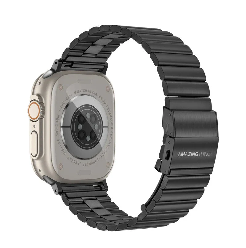 Λουράκι AmazingThing Metal Titan Steel Black Apple Watch 44/45/46/49mm APPLE WATCH AmazingThing Λουράκι AmazingThing Metal Titan Steel Black Apple Watch 44/45/46/49mm