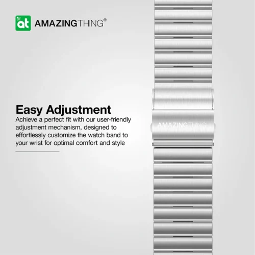 Alternative view of Λουράκι AmazingThing Metal Titan Steel Silver Apple Watch 44/45/46/49mm