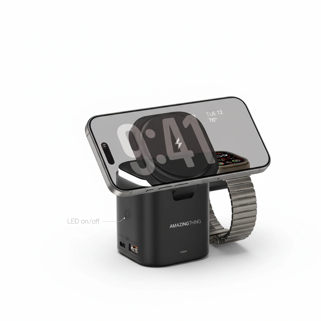 AmazingThing 5in1 Thunder Pro Mag Charging Station Black APPLE WATCH AmazingThing AmazingThing 5in1 Thunder Pro Mag Charging Station Black