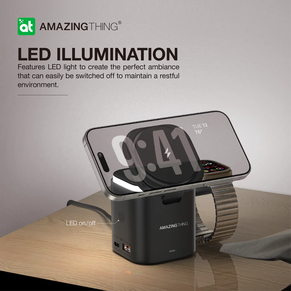 AmazingThing 5in1 Thunder Pro Mag Charging Station Black APPLE WATCH AmazingThing AmazingThing 5in1 Thunder Pro Mag Charging Station Black - Image 3