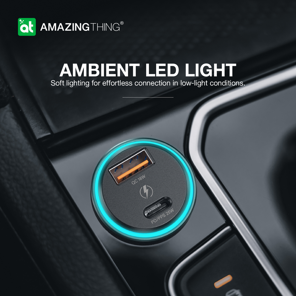 AmazingThing FlexiPower Pro Car Charger 1x USB QC 1x USB-C 43W Black (W961) ΑΞΕΣΟΥΑΡ AmazingThing AmazingThing FlexiPower Pro Car Charger 1x USB QC 1x USB-C 43W Black (W961) - Image 4
