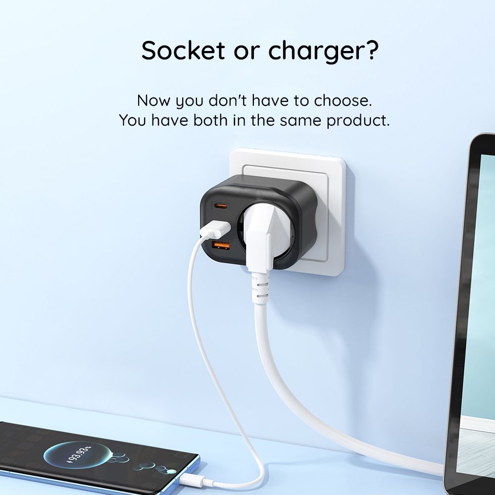 Φορτιστής Havit Wall Charger 2xType-C 1xUSB 30W Black (UC142 EU) ΑΞΕΣΟΥΑΡ Havit Φορτιστής Havit Wall Charger 2xType-C 1xUSB 30W Black (UC142 EU) - Image 3