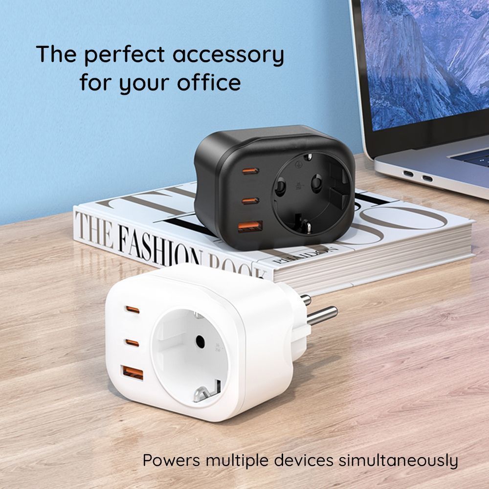 Φορτιστής Havit Wall Charger 2xType-C 1xUSB 30W Black (UC142 EU) ΑΞΕΣΟΥΑΡ Havit Φορτιστής Havit Wall Charger 2xType-C 1xUSB 30W Black (UC142 EU) - Image 4