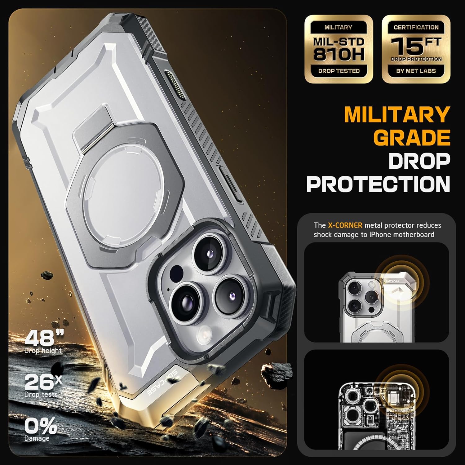 Θήκη Supcase Unicorn Beetle Grip Magsafe White iPhone 16 Pro ΘΗΚΕΣ SUPCASE Θήκη Supcase Unicorn Beetle Grip Magsafe White iPhone 16 Pro - Image 3