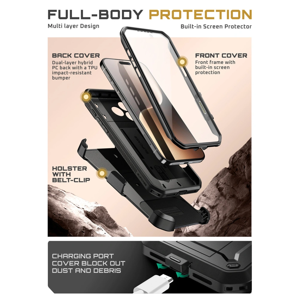Θήκη Supcase Unicorn Beetle Pro 360 Black iPhone 17 Pro ΘΗΚΕΣ SUPCASE Θήκη Supcase Unicorn Beetle Pro 360 Black iPhone 17 Pro - Image 4