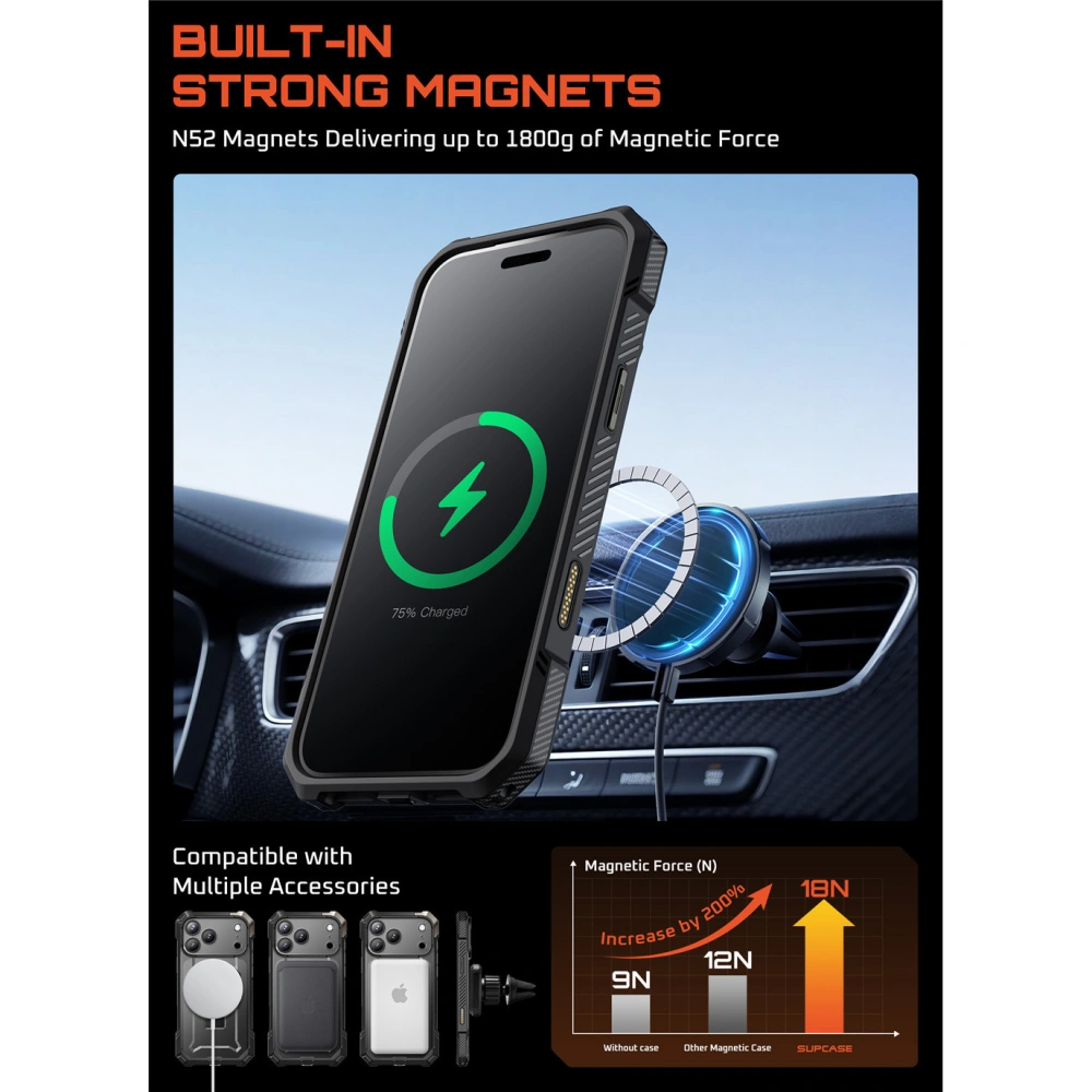Θήκη Supcase Unicorn Beetle Grip Magsafe Black iPhone 17 Pro Max ΘΗΚΕΣ SUPCASE Θήκη Supcase Unicorn Beetle Grip Magsafe Black iPhone 17 Pro Max - Image 4
