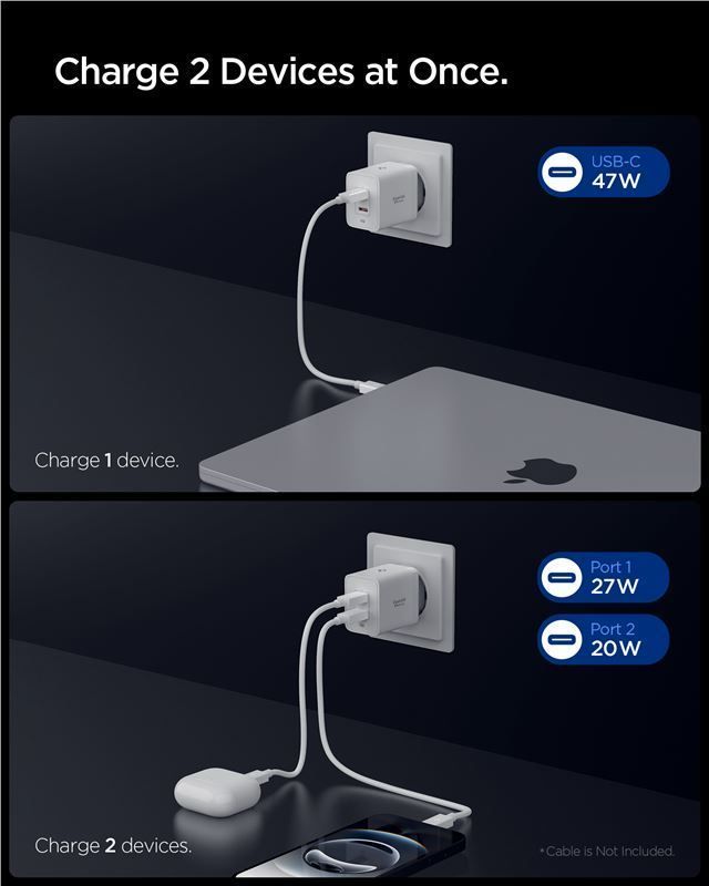 Spigen Essential 47w Wall Charger White (ACH08707) ΑΞΕΣΟΥΑΡ Spigen Spigen Essential 47w Wall Charger White (ACH08707) - Image 6