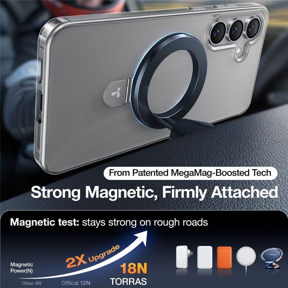 Θήκη Torras Ostand MagSafe Kickstand Clear Samsung Galaxy S24+/S25+ STOCK OFFERS TORRAS Θήκη Torras Ostand MagSafe Kickstand Clear Samsung Galaxy S24+/S25+ - Image 3
