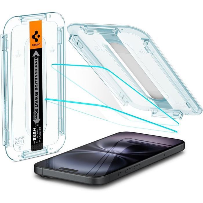 Spigen EZ Fit GLAS.tR Sensor Protected Tempered Glass iPhone 16 Pro/17/17 Pro (2-Pack) ΠΡΟΣΤΑΣΙΑ ΟΘΟΝΗΣ Spigen Spigen EZ Fit GLAS.tR Sensor Protected Tempered Glass iPhone 16 Pro/17/17 Pro (2-Pack)