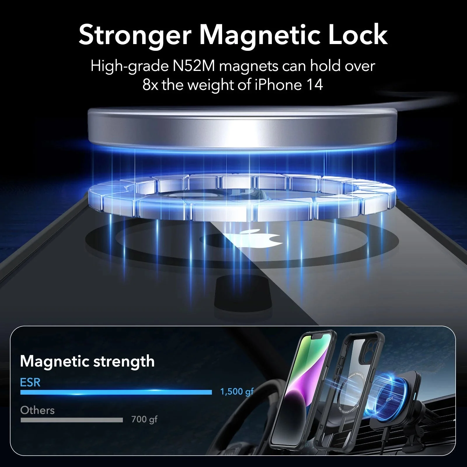 Θήκη ESR Armor Tough HaloLock Magsafe Clear Black iPhone 14 ΘΗΚΕΣ ESR Θήκη ESR Armor Tough HaloLock Magsafe Clear Black iPhone 14 - Image 4