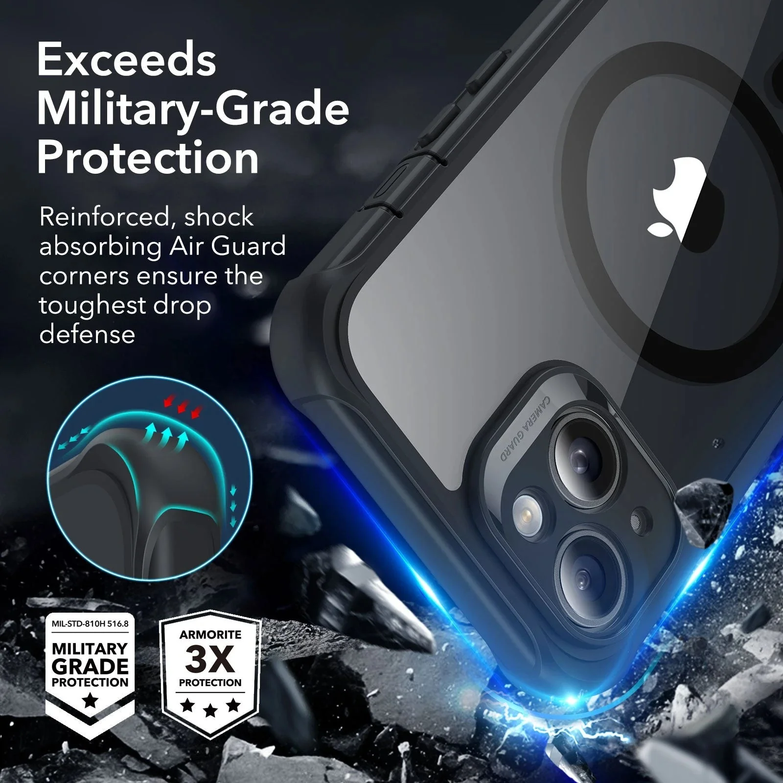 Θήκη ESR Armor Tough HaloLock Magsafe Clear Black iPhone 14 ΘΗΚΕΣ ESR Θήκη ESR Armor Tough HaloLock Magsafe Clear Black iPhone 14 - Image 3
