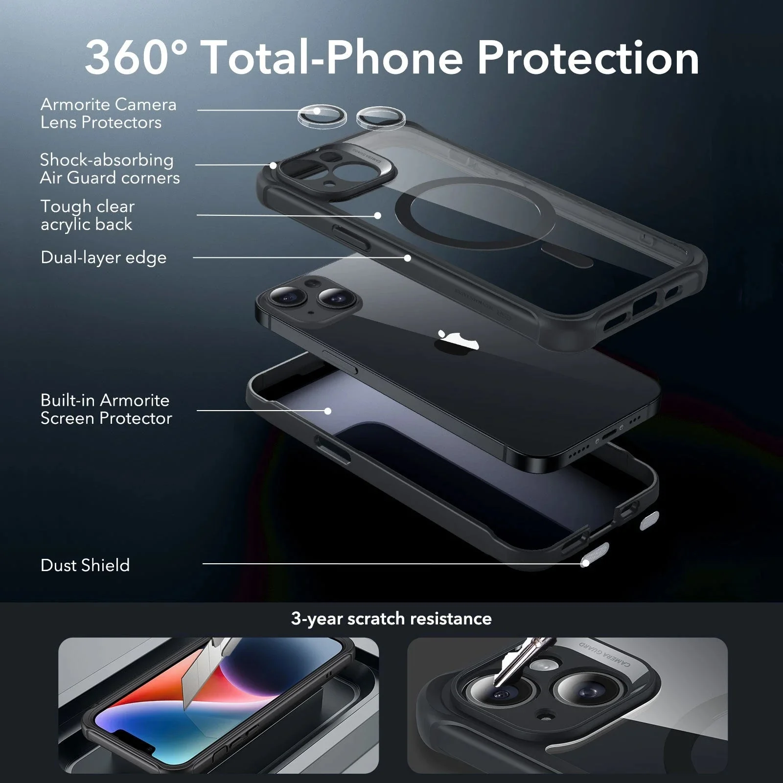 Θήκη ESR Armor Tough HaloLock Magsafe Clear Black iPhone 14 ΘΗΚΕΣ ESR Θήκη ESR Armor Tough HaloLock Magsafe Clear Black iPhone 14 - Image 2