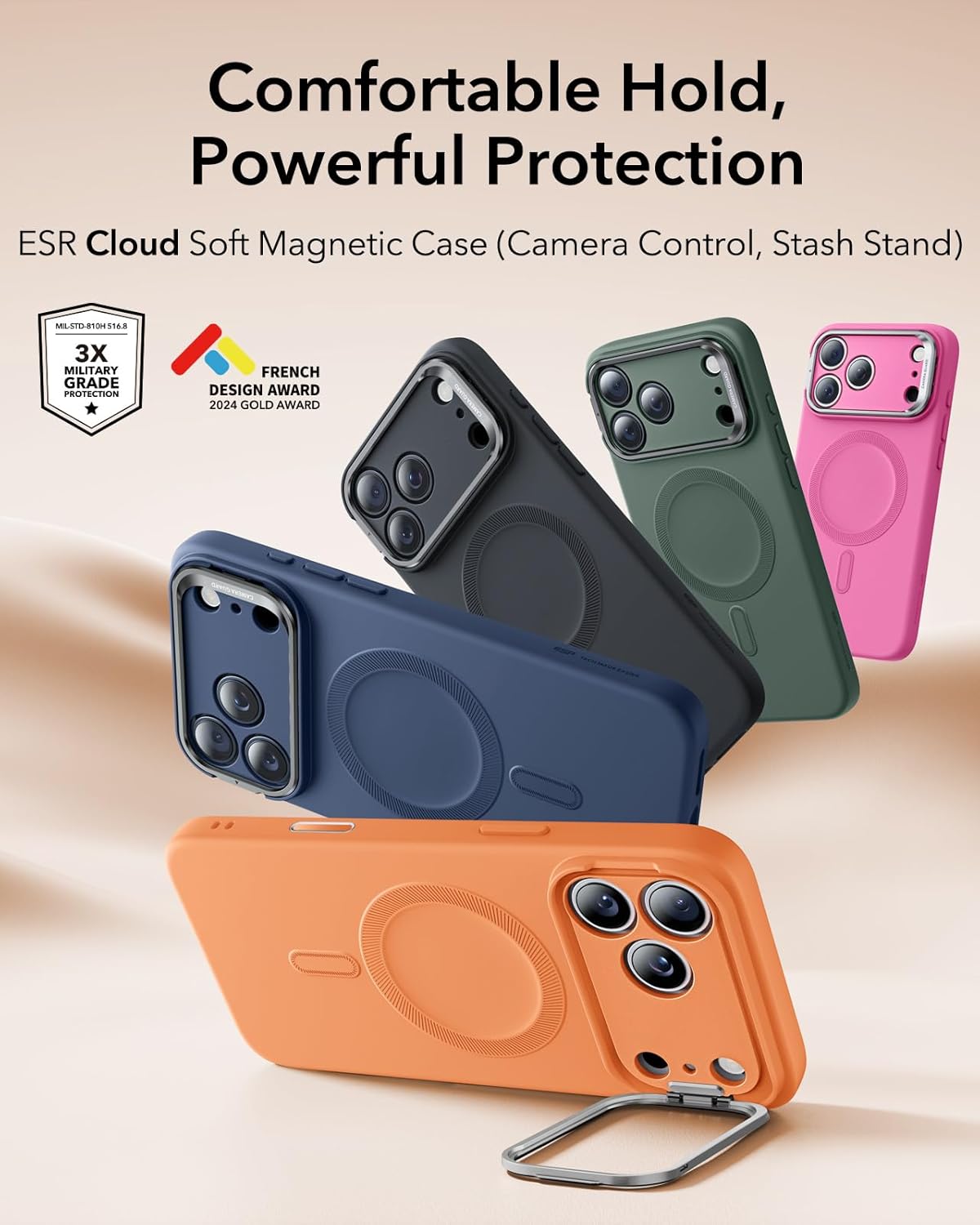Θήκη ESR Cloud with Stash Stand (Camera Control Button) HaloLock Magsafe Orange iPhone 17 Pro Max ΘΗΚΕΣ ESR Θήκη ESR Cloud with Stash Stand (Camera Control Button) HaloLock Magsafe Orange iPhone 17 Pro Max - Image 7