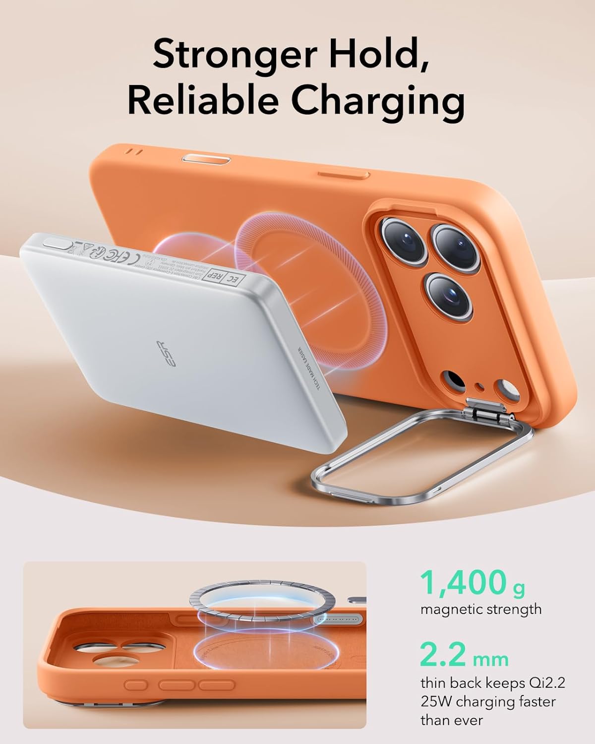 Θήκη ESR Cloud with Stash Stand (Camera Control Button) HaloLock Magsafe Orange iPhone 17 Pro Max ΘΗΚΕΣ ESR Θήκη ESR Cloud with Stash Stand (Camera Control Button) HaloLock Magsafe Orange iPhone 17 Pro Max - Image 3