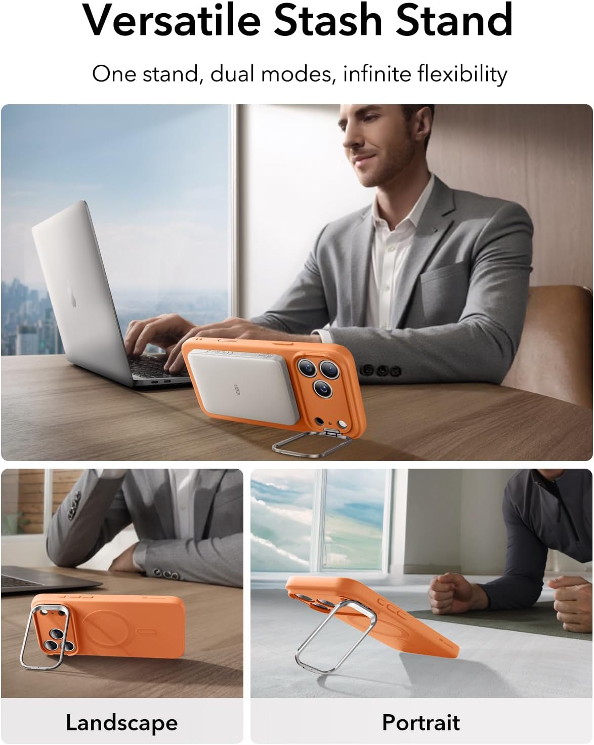 Θήκη ESR Cloud with Stash Stand (Camera Control Button) HaloLock Magsafe Orange iPhone 17 Pro Max ΘΗΚΕΣ ESR Θήκη ESR Cloud with Stash Stand (Camera Control Button) HaloLock Magsafe Orange iPhone 17 Pro Max - Image 4