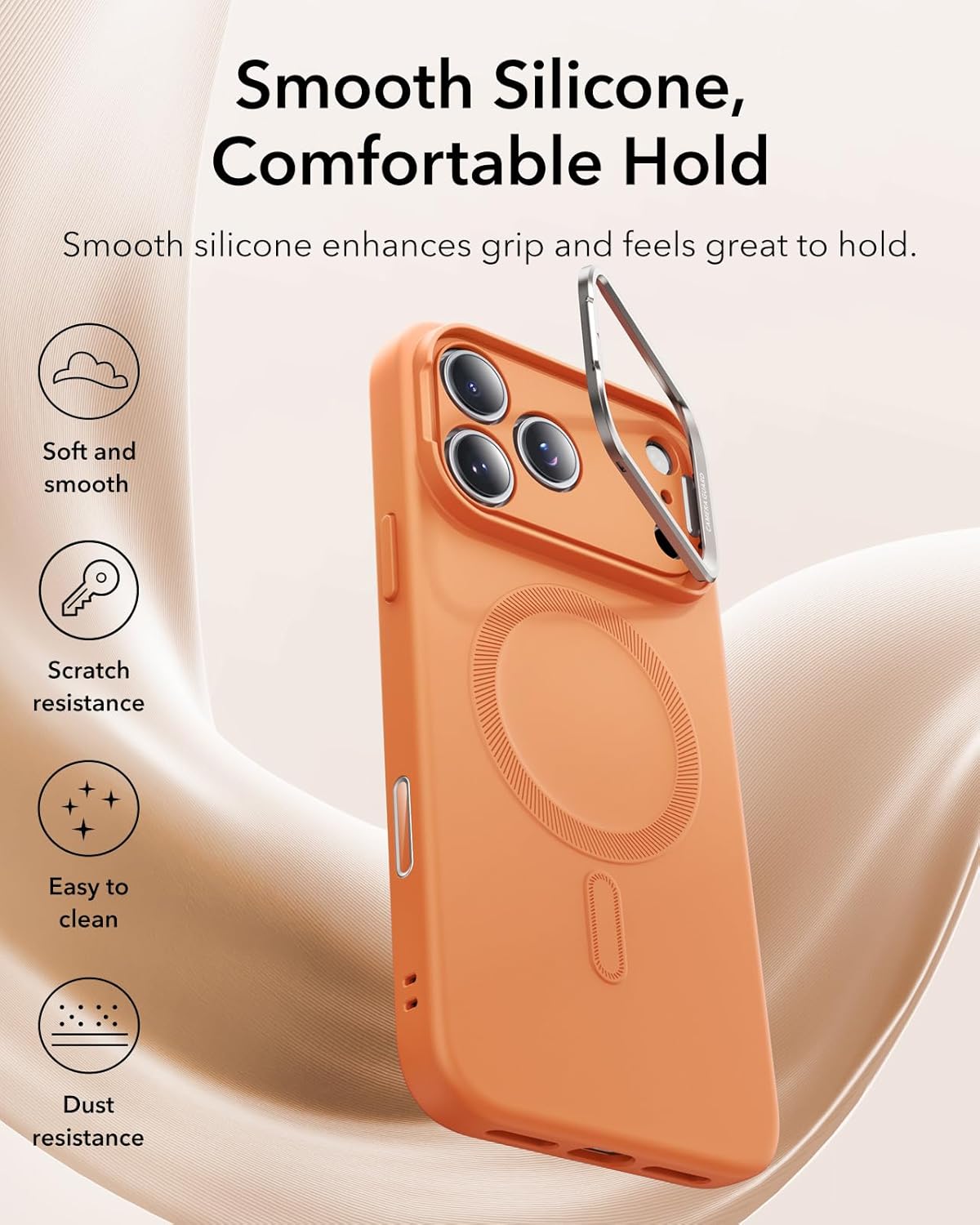 Θήκη ESR Cloud with Stash Stand (Camera Control Button) HaloLock Magsafe Orange iPhone 17 Pro Max ΘΗΚΕΣ ESR Θήκη ESR Cloud with Stash Stand (Camera Control Button) HaloLock Magsafe Orange iPhone 17 Pro Max - Image 2