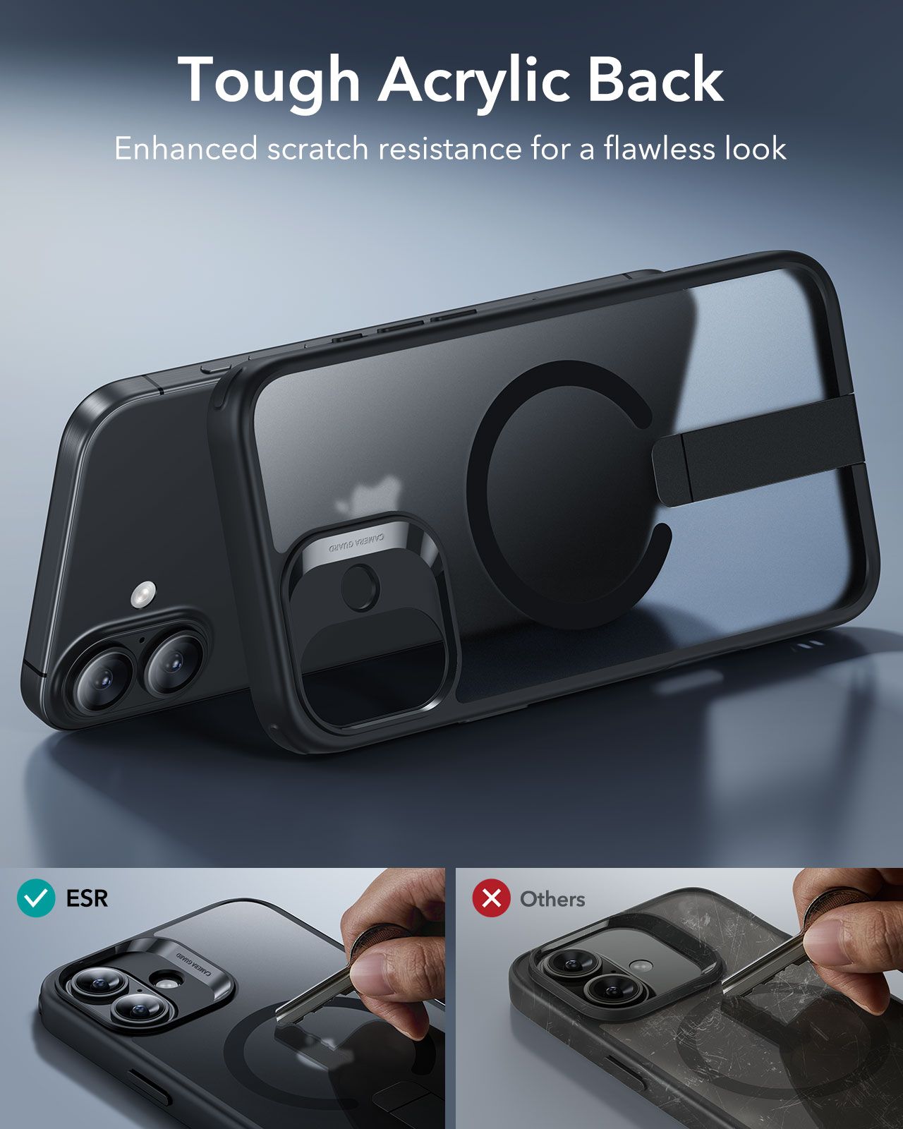 Θήκη ESR Boost Flickstand HaloLock MagSafe Frosted Black iPhone 16 ΘΗΚΕΣ ESR Θήκη ESR Boost Flickstand HaloLock MagSafe Frosted Black iPhone 16 - Image 6