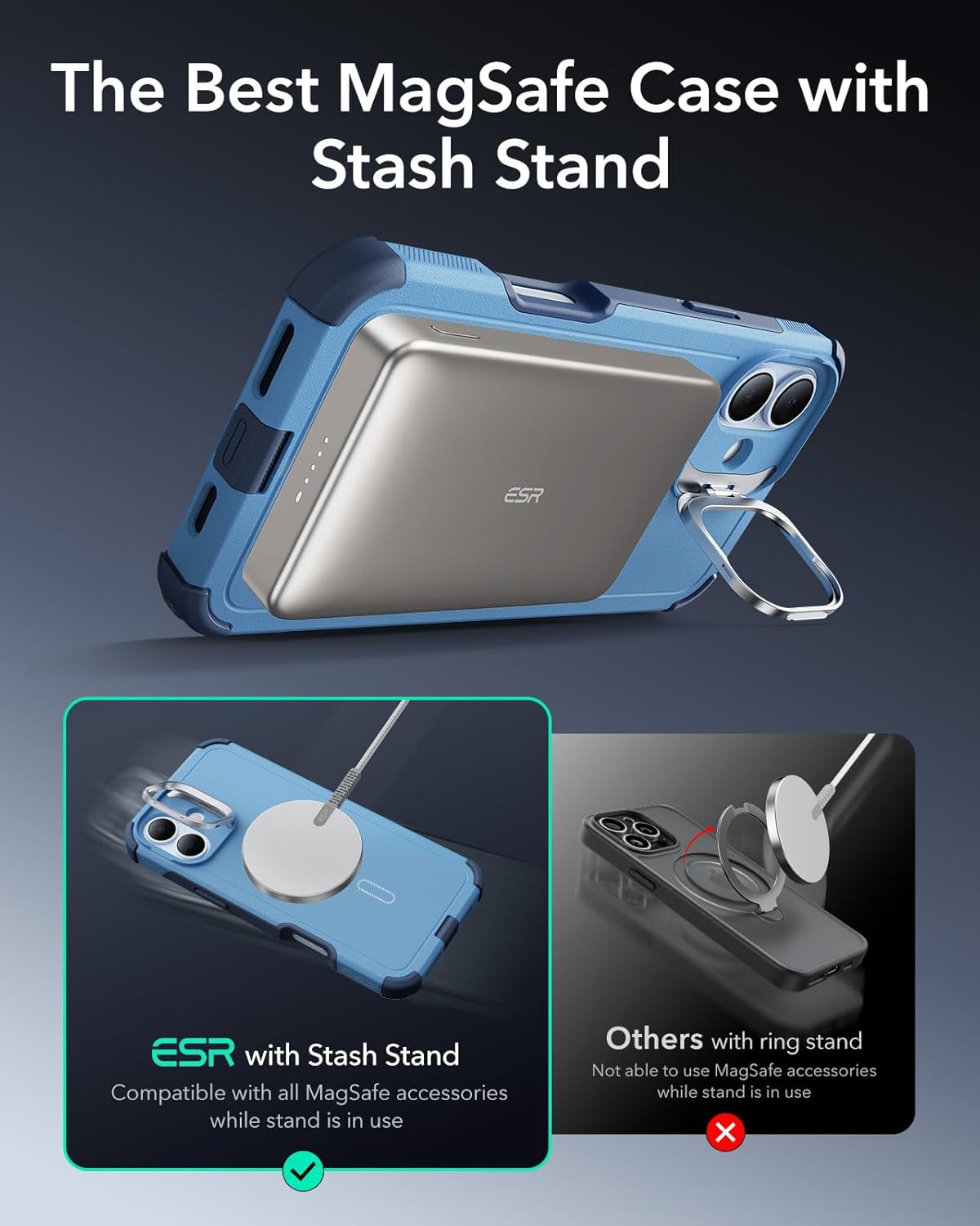 Θήκη ESR Cyber Tough with Stash Stand Magsafe Light Blue iPhone 16 ΘΗΚΕΣ ESR Θήκη ESR Cyber Tough with Stash Stand Magsafe Light Blue iPhone 16 - Image 9