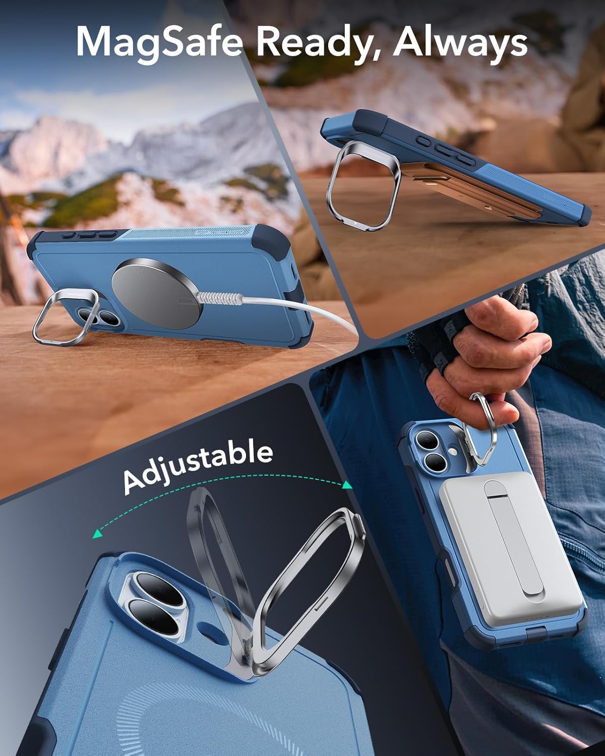 Θήκη ESR Cyber Tough with Stash Stand Magsafe Light Blue iPhone 16 ΘΗΚΕΣ ESR Θήκη ESR Cyber Tough with Stash Stand Magsafe Light Blue iPhone 16 - Image 7
