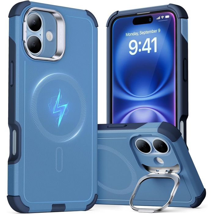 Θήκη ESR Cyber Tough with Stash Stand Magsafe Light Blue iPhone 16 ΘΗΚΕΣ ESR Θήκη ESR Cyber Tough with Stash Stand Magsafe Light Blue iPhone 16