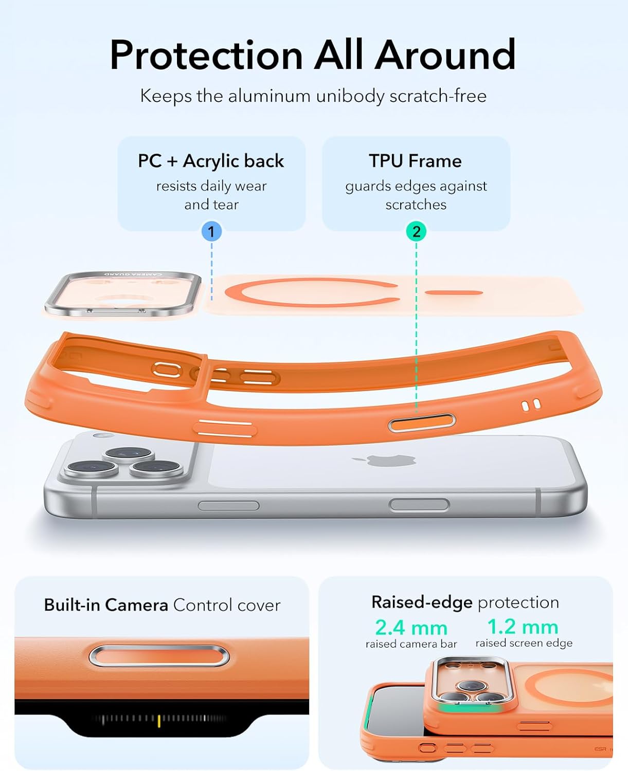 Θήκη ESR Classic Hybrid with Stash Stand (Camera Control Button) HaloLock MagSafe Frosted Orange iPhone 17 Pro Max ΘΗΚΕΣ ESR Θήκη ESR Classic Hybrid with Stash Stand (Camera Control Button) HaloLock MagSafe Frosted Orange iPhone 17 Pro Max - Image 8