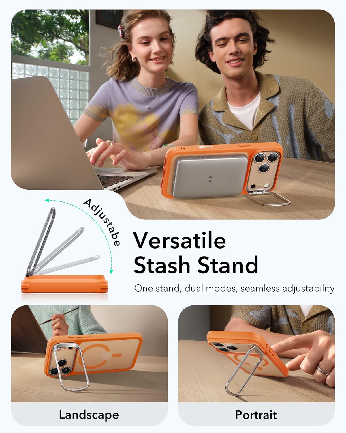 Θήκη ESR Classic Hybrid with Stash Stand (Camera Control Button) HaloLock MagSafe Frosted Orange iPhone 17 Pro Max ΘΗΚΕΣ ESR Θήκη ESR Classic Hybrid with Stash Stand (Camera Control Button) HaloLock MagSafe Frosted Orange iPhone 17 Pro Max - Image 4