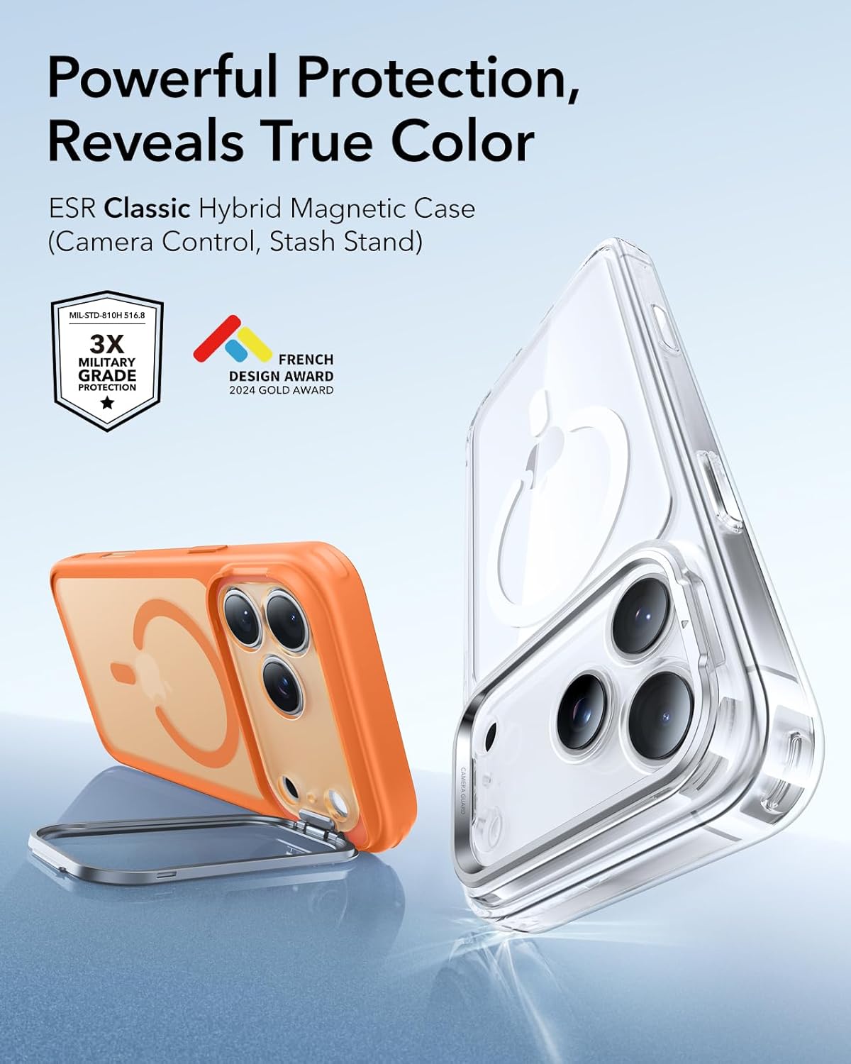 Θήκη ESR Classic Hybrid with Stash Stand (Camera Control Button) HaloLock MagSafe Frosted Orange iPhone 17 Pro Max ΘΗΚΕΣ ESR Θήκη ESR Classic Hybrid with Stash Stand (Camera Control Button) HaloLock MagSafe Frosted Orange iPhone 17 Pro Max - Image 2
