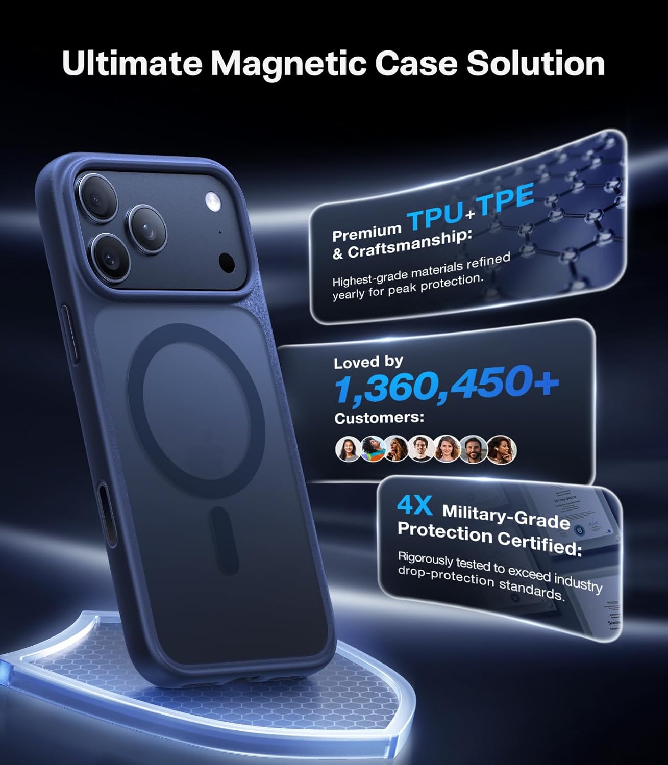 Θήκη Torras Guardian MagSafe Midnight Blue iPhone 17 Pro ΘΗΚΕΣ TORRAS Θήκη Torras Guardian MagSafe Midnight Blue iPhone 17 Pro - Image 7