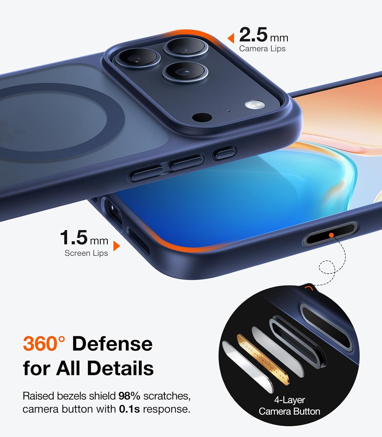 Θήκη Torras Guardian MagSafe Midnight Blue iPhone 17 Pro ΘΗΚΕΣ TORRAS Θήκη Torras Guardian MagSafe Midnight Blue iPhone 17 Pro - Image 8
