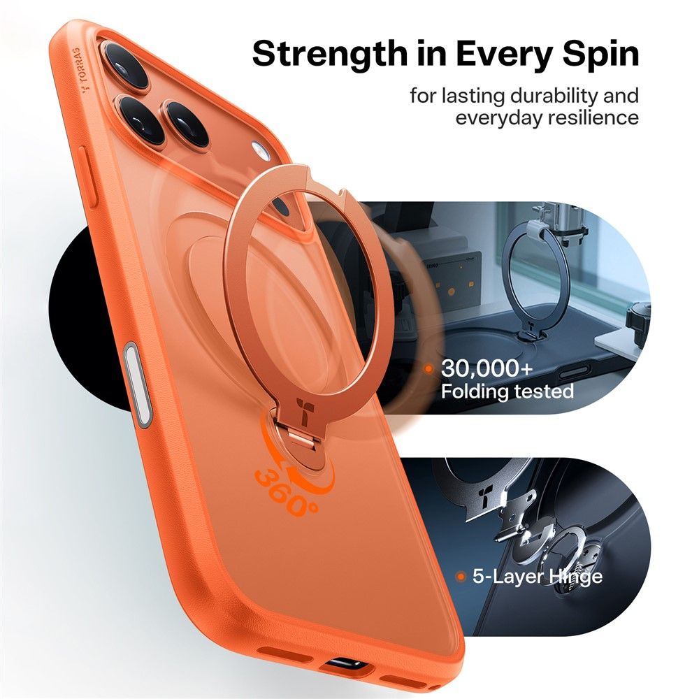 Θήκη Torras Ostand Spin MagSafe Energy Orange iPhone 17 Pro ΘΗΚΕΣ TORRAS Θήκη Torras Ostand Spin MagSafe Energy Orange iPhone 17 Pro - Image 5
