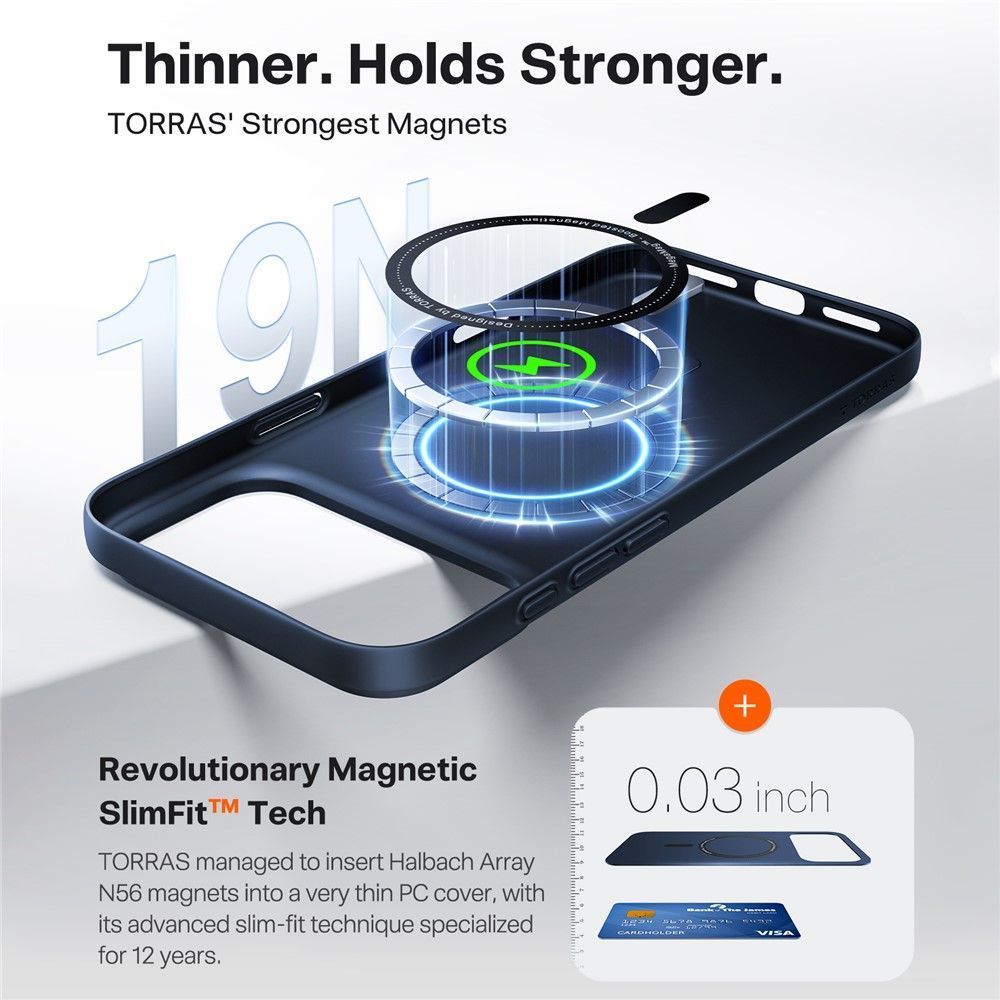 Θήκη Torras SlimFit MagSafe Midnight Blue iPhone 17 Pro ΘΗΚΕΣ TORRAS Θήκη Torras SlimFit MagSafe Midnight Blue iPhone 17 Pro - Image 3