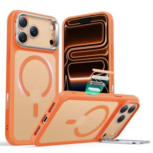Θήκη ESR Classic Hybrid with Stash Stand (Camera Control Button) HaloLock MagSafe Frosted Orange iPhone 17 Pro ΘΗΚΕΣ ESR Θήκη ESR Classic Hybrid with Stash Stand (Camera Control Button) HaloLock MagSafe Frosted Orange iPhone 17 Pro
