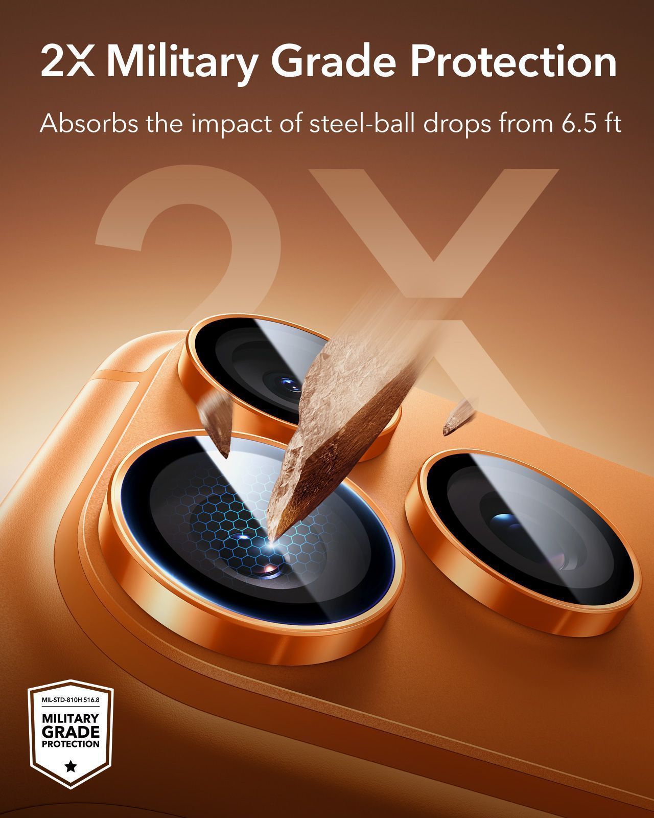 ESR Armorite Tempered Glass Camera Lens Orange iPhone 17 Pro/17 Pro Max ΠΡΟΣΤΑΣΙΑ ΟΘΟΝΗΣ ESR ESR Armorite Tempered Glass Camera Lens Orange iPhone 17 Pro/17 Pro Max - Image 6