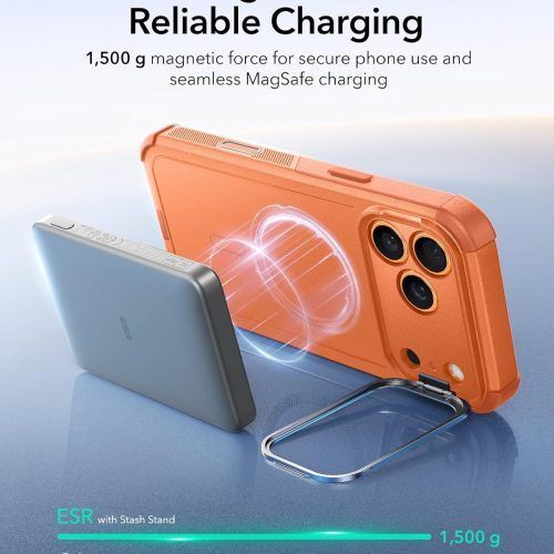 Alternative view of Θήκη ESR Cyber Tough (Stash Stand, Camera Control Button) Magsafe Orange iPhone 17 Pro Max