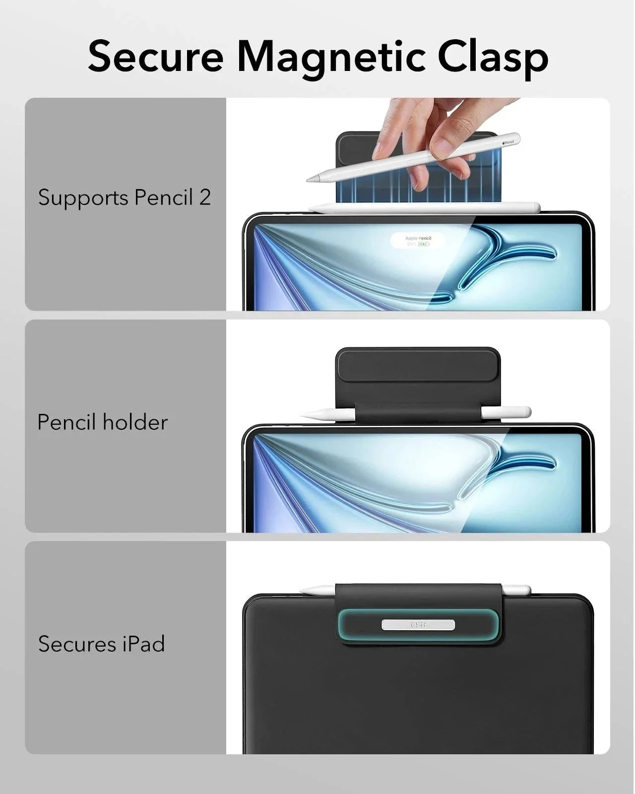 Θήκη ESR Rebound Magnetic Keyboard Black iPad Air 13 ΘΗΚΕΣ ESR Θήκη ESR Rebound Magnetic Keyboard Black iPad Air 13 - Image 2