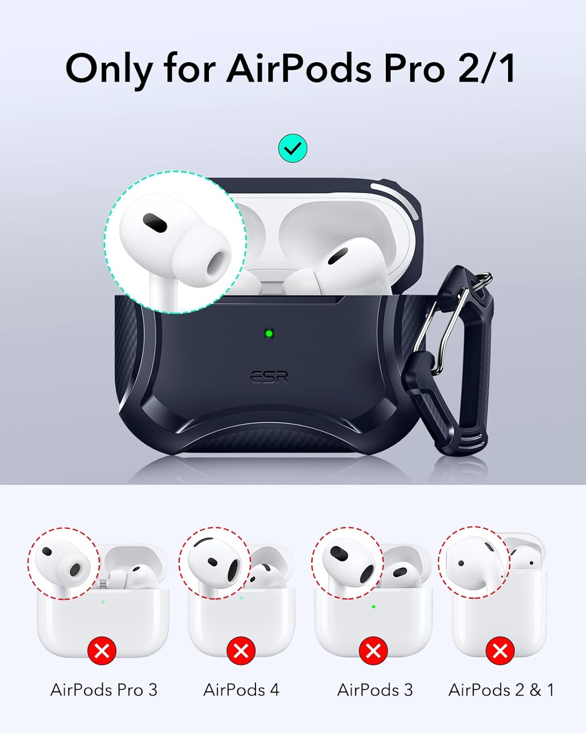 Θήκη ESR AirPods Pro 1/2 Cyber Armor Case Blue (Magsafe Compatible) APPLE AIRPODS ESR Θήκη ESR AirPods Pro 1/2 Cyber Armor Case Blue (Magsafe Compatible) - Image 9